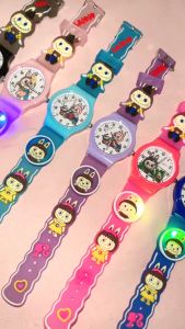 Jam Tangan Anak Karakter Labubu Lucu Dengan Tali Lampu LED - Desain Monster Labubu Tali Silikon
