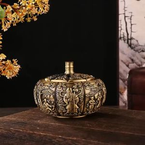 【檀香楼】【大号 福寿 黄铜 盘香炉】塔香 檀香 沉香 艾草 崖柏 香炉 南瓜 熏香炉 Fushou Brass Copper Incense Coil Burner sandalwood agarwood pumpkin