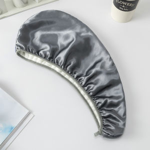 Luxury Thickened Satin Hair Drying Cap Towel Wrap Double Layer Coral Fleece Dry Hair Cap with Button for Fast Drying & Hair Care