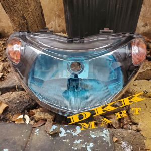 REFLEKTOR LAMPU DEPAN MIO SMILE CUSTOM BIRU PLUS LAMPU SEN 1 SET COSTUM BIRU