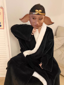 Quần Áo Ngủ Lông Cừu San Hô Dày Rộng Rãi Cho Nam Quần Áo Ngủ Họa Tiết Hoa Văn Tay Dài Mùa Thu Đông