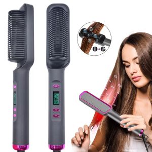 Electric Hot Comb Multifunctional Straight Hair Straightener Comb Negative Ion Anti-Scalding Straightening Brush Styling Tool