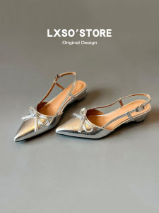 French Bow Pointed Toe High Heel Sandals