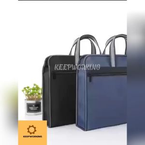 KW Mens Womens Briefcase Canvas File Bag Briefcase Work Business Trip Job Hunting Bag