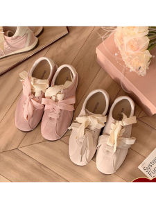 Ballet Style Dequn Shoes Womens Autumn Winter New Heightening Casual Versatile Single Color Block Design Fashionable Flat Shoes