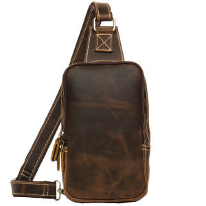 Mantime | Retro Crazy Horse Leather Chest Bag