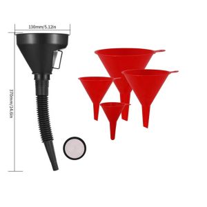 4/6Pcs Universal Car Engine Oil Funnel Set Precision Clamp Leak-Proof PVC Versatile Tool Hassle-Free Auto Filling Maintenance