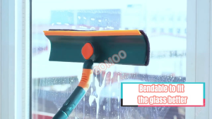 3IN1 Window Cleaner with Wiper Strip Telescopic Rod Detachable Long Handle Glass Cleaning Tool