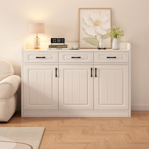 Cream Style Three-Drawer Chest of Drawers Wall-Mounted Living Room Bedroom Storage Cabinet Bedroom Storage Furniture Drawer Cabinet