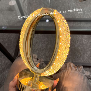 Rechargeable Touch Round Night Light LED Table Lamp Bedroom Circular Desk Lamps for Living Room Bedside Lamp Decoration