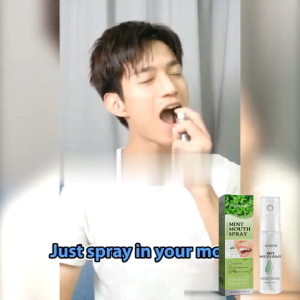JAYSUING Mint Mouth Spray Fresh Breath Spray 8 Hours Long Lasting Oral Care Spray Bad Breath Remover Probiotics 30000 CFU Alcohol Free Portable Pocket Size for Daily Travel Date 30ml
