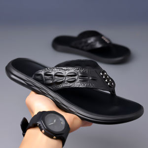 NUDANLAI | Summer Mens Leather Sandals with Crocodile Texture