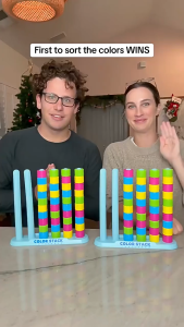 【SG Stock】Fun Color Sorting Stacking Game 2‑Player Race Puzzle Toy