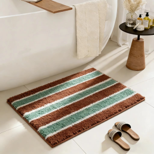 VIKAMA Modern Imitation Cashmere Floor Mat High Water Absorbent Non Slip Bath Rug Toilet Entry Door Mat Bedroom Home Decoration