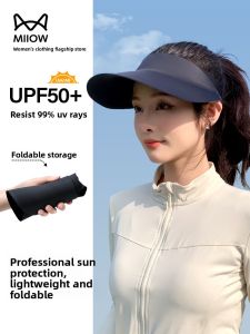 miiow | Foldable Black Sun Hat For Women Outdoor UV Protection Face Covering Seamless Design Travel Friendly Wide Brim Hat Casual Style