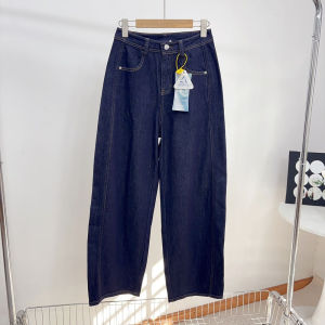 High Waist Casual Knife Edge Denim Jeans Womens Autumn 2025 Slimming Soft Comfortable Straight Leg Blue Jeans