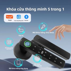 Khóa Cửa Thông Minh Tuya Khóa Điện Tử 5 Trong 1 Với Mật Khẩu Vân Tay Thẻ Khóa & Mở Khóa Ứng Dụng Cho An Ninh Khách Sạn Căn Hộ
