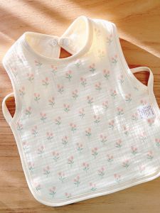 Pure Cotton Muslin Six-Layer Bib Soft Absorbent Baby Drool Towel Adjustable Cotton Bib for Infants Comfortable Breathable