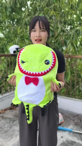 Balo cá sấu vải nhung 2 lớp cỡ lớn nhiều màu siêu cute UNI-01