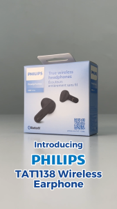PHILIPS TAT1138 Wireless Earphone with Bluetooth 5.3 13mm Driver IPX4 10m Range & 15h Playtime