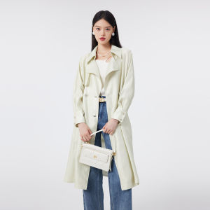 Bathina Casual Leisure Coat Womens Draped Spring Autumn New Loose Collar Windbreaker Korean Style Long Sleeve Double Button