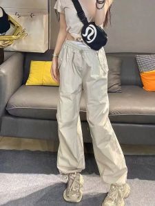 กางเกงขายาวทรงตรงเอวสูงแห้งเร็วสำหรับผู้หญิง กางเกงขายาวทรงตรงหลวมๆ ทรงสลิมฟิต กางเกงขายาวทรงตรงบางๆ สำหรับใส่ทำงาน