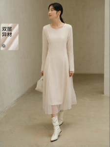 Yigue | Elegant Mesh Long Sleeve Distinctive Dress