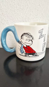 2023 Peanuts Worldwide LLC and Hallmark ceramic Linus dimensional blanket mug