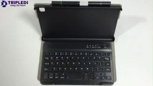 TRIPLEDI Smart Case Samsung Galaxy Tab A7 Lite 2021: Flip Casing Leather Folio & Smart Split Keyboard Magnetik