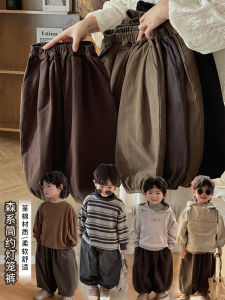 Loose Cotton Lantern Pants for Children Spring Autumn New Style Forest System Boys Girls Long Trousers Comfortable Cotton