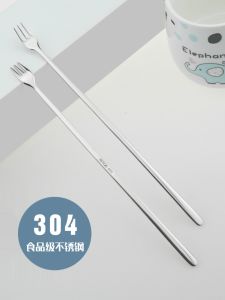 Creative Long Handle Stainless Steel Fruit Forks Gourmet Dining Utensils Sweet Dessert Fruit Tea Forks Cute Design Kitchen Accessories
