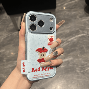 PU Leather Embroidery Full Coverage Shockproof iPhone Case