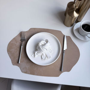 1/4/10PCS Cream Silk Gift Placemats Faux Leather Kitchen Dining Table Pad Luxury Shaped PU Place Mat Tableware Cafe Pad 식탁매트