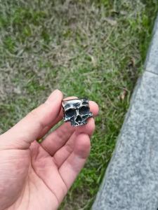 Nam Retro Đầu Lâu Nhẫn 316L Thép Không Gỉ Gothic Punk Trang Sức Dành Cho Thanh Thiếu Niên Lái Xe Máy Gothic Đảng Phụ Kiện