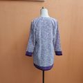 Atasan kebaya wanita ungu muda pastel lilac L cewek MEWAH lengan panjang kancing model cheongsam. 