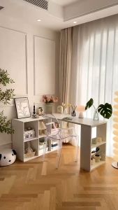 Bàn làm việc kèm giá sách bàn làm việc chữ L gỗ MDF phủ melamine - GP368