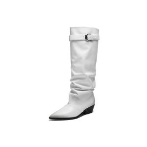 Belle | Low Heel Pointed Western Long Boots