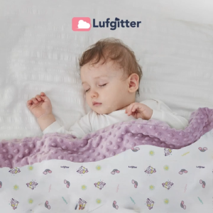 LUFGITTER Blanket Baby Newborn Baby Blanket for Kids Breathable Selimut Baby Newborn German Technology White Bouncing Penguin & Happy Snow Words Design
