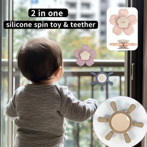 Interactive Spin & Chew Teether - Sensory Toy for Teething Babies 100% Food-Grade Silicone Soft Nautical Teether