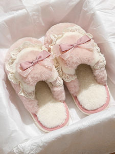 Dép Bông Dày Mùa Đông Cho Nữ Dép Lông Cừu Trong Nhà Chống Trượt Đế Dày Đế Cao Su Thoải Mái Thoáng Khí Cho Nữ