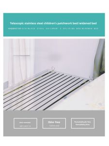 Stainless Steel Kids Telescopic Bed Patchwork Bed Small Protective Pull-out Multi-Function Bed Odorless Environmental-Friendly Single Bed Bed with Rollers