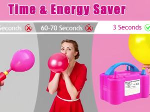 600W Electric Balloon Pump High Power Dual Nozzle Balloon Inflator Portable Party Needs Decoration Tool