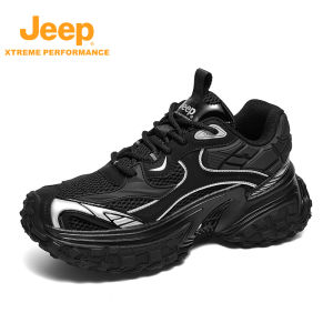 Jeep | Jeep Mens Breathable Outdoor Climbing Shoes Lightweight Shock Absorption Anti-slip Heightening Dad Style Thick Bottom Hiking Boots