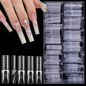 150 Chiếc Khuôn Móng Tay Kiểu Pháp Không Gian Khuôn Tái Sử Dụng 15 Kích Cỡ Hình Vuông Phủ Kín Có Đường Kẻ Hỗ Trợ Để Nối Dài Móng