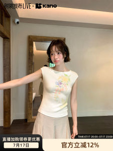 Printed Sleeveless Tunic Slim Fit Summer Casual Blouse