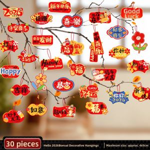 AIXIAOXIQING | Chinese New Year Decorations Horse Year Lucky Sign Hanging Decor