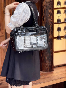 WUDONG | Anime Character Custom Backpack Daily Wearable Crossbody Large Capacity Grey Bubble Design