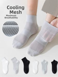 JIFANPAUL | Mens Summer Mid-Calf Cotton Socks Breathable Sport