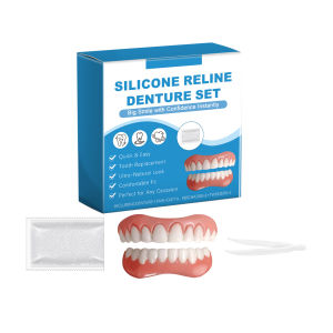 Denture Full Set Over Gums Kit Soft Design Easy Using No Teeths Cover Missing Broken Tooth Accessories False Teeth For Woman Man