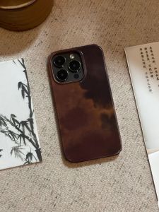 Chestnut Coffee Glaze Dyed National Style for Apple 14promax Chinese Fad Huawei Mate60pro New Chinese Glory Nova Couple Iphone15pro Film Shell Vivo Xiaomi Oppo Phone Case